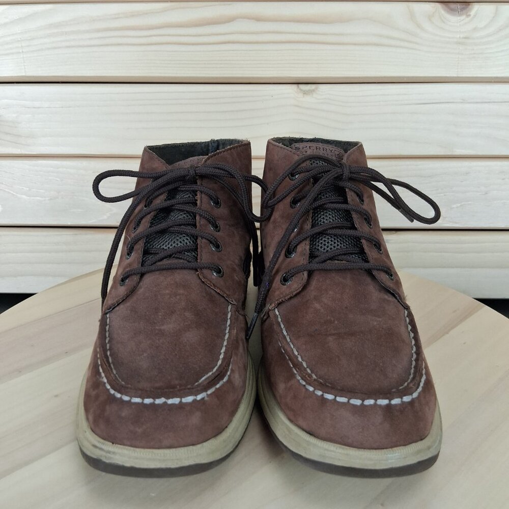 Sperry Top Sider Intrepid Chukka Boots Brown Leather Suede Billfish Boys US 4.5M